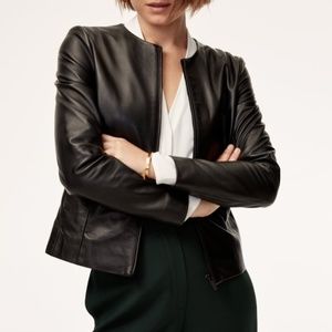 Aritzia Babaton Jett 100% Leather Bomber Jacket brand new